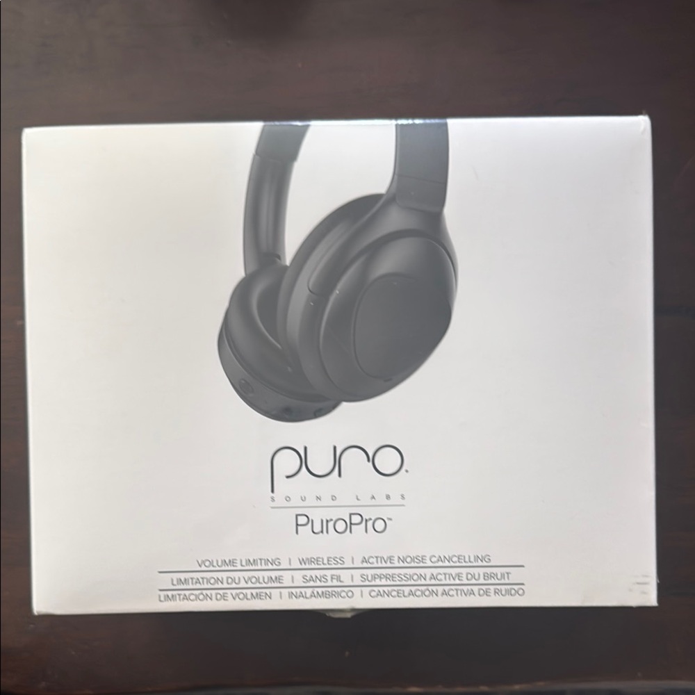 Puro Pro Black Over-Ear Wireless Headphones with Superior Sound, NIB